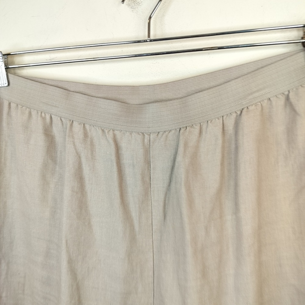 Soft Surroundings Linen Pants 1X Elastic Waist Casual Neutral Casual Tan - Picture 4 of 8